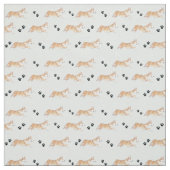 Pembroke Welsh Corgi Running Hund Kunstwerk Stoff (Muster)