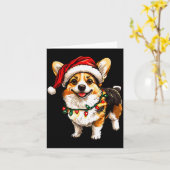 Pembroke Welsh Corgi Santa Christmas Tree Lights X Karte (Gelbe Blume)
