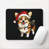 Pembroke Welsh Corgi Santa Christmas Tree Lights X Mousepad (Mit Mouse)
