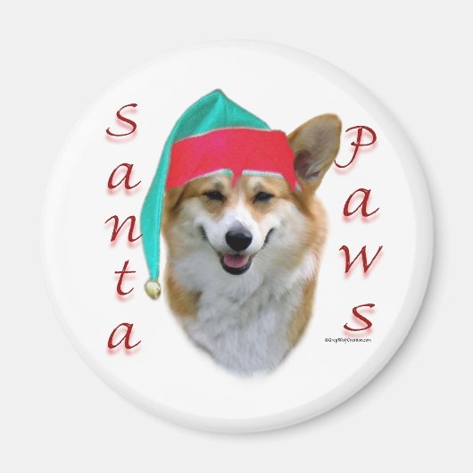 Pembroke Welsh Corgi Santa Paws Magnet (Vorne)