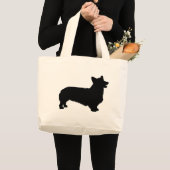 Pembroke Welsh Corgi (schwarz) Jumbo Stoffbeutel (Vorderseite (Produkt))