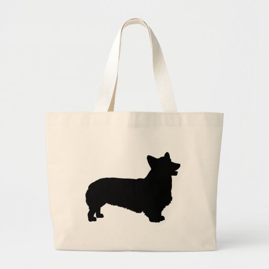Pembroke Welsh Corgi (schwarz) Jumbo Stoffbeutel (Vorne)