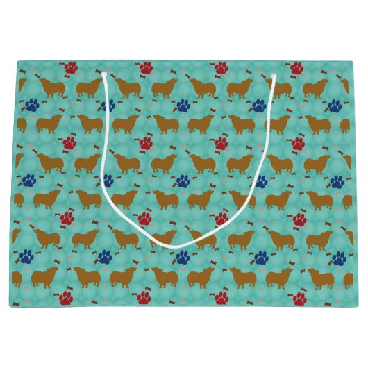 Pembroke Welsh Corgi Shadow Große Geschenktüte (Vorderseite)