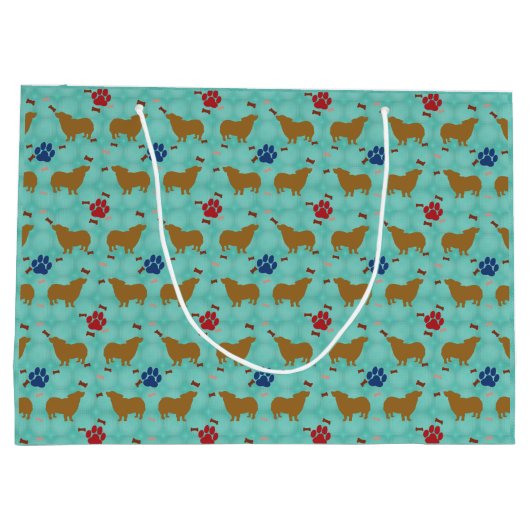 Pembroke Welsh Corgi Shadow Große Geschenktüte (Rückseite)