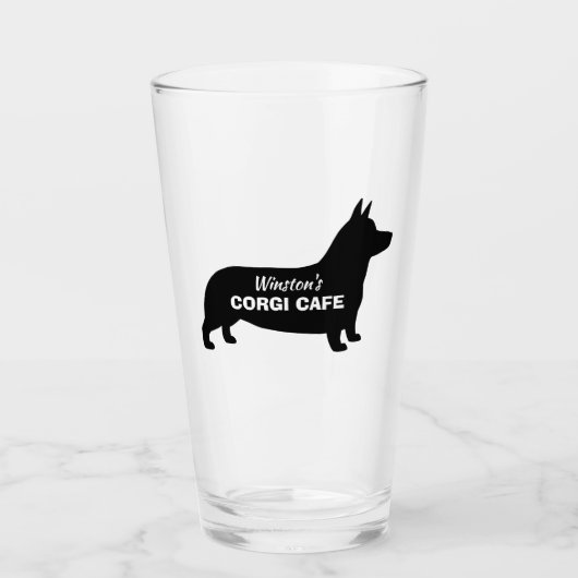 Pembroke Welsh Corgi Silhouette Custom Dog Lover Glas (Vorderseite)