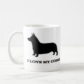 Pembroke Welsh Corgi Silhouette Custom Kaffeetasse (Links)