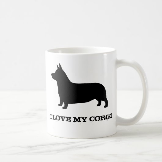 Pembroke Welsh Corgi Silhouette Custom Kaffeetasse (Rechts)