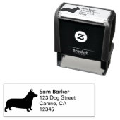 Pembroke Welsh Corgi Silhouette Rücksendeadresse Permastempel (Beispiel)