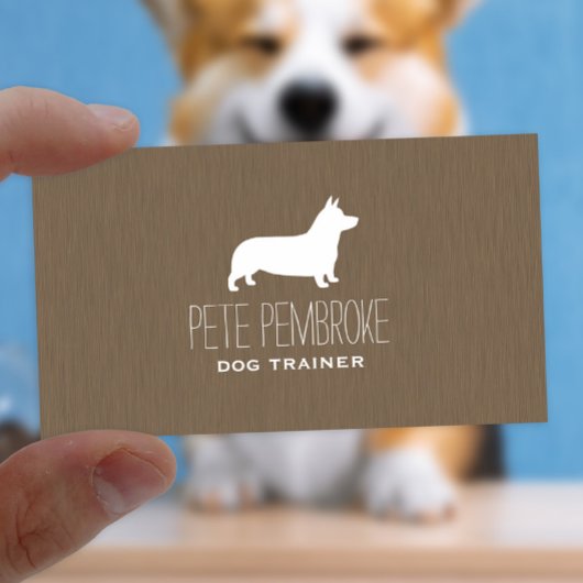 Pembroke Welsh Corgi Silhouette Visitenkarte