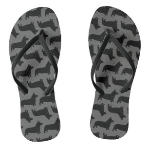 Pembroke Welsh Corgi Silhouetten Muster Badesandalen