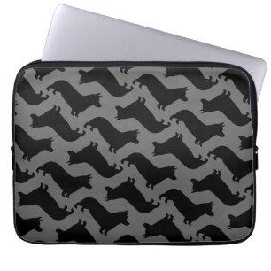 Pembroke Welsh Corgi Silhouetten Muster Laptopschutzhülle