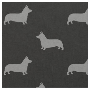 Pembroke Welsh Corgi Silhouetten Muster Stoff