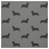 Pembroke Welsh Corgi Silhouetten Pattern Grau Stoff (Muster)