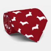 Pembroke Welsh Corgi Silhouetten Pattern Krawatte (Gerollt)