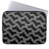 Pembroke Welsh Corgi Silhouetten Pattern Laptopschutzhülle (Vorderseite)