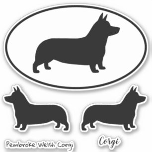 Pembroke Welsh Corgi Silhouetten Vinyl Sticker Set