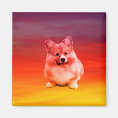 Pembroke Welsh Corgi sitzt am Strand Magnet (Vorne)