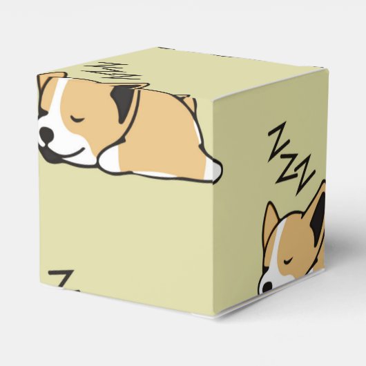 Pembroke Welsh Corgi Sleeping Dog Lover ZZZ Geschenkschachtel (Rückseite)