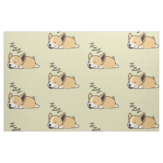 Pembroke Welsh Corgi Sleeping Hund Lover ZZZ Stoff (Fat Quarter (45,7 x 55,9 cm))
