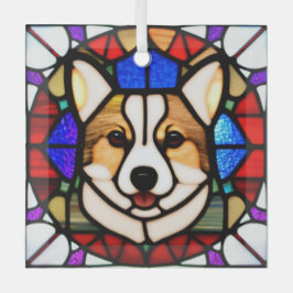 Pembroke Welsh Corgi "Stains Glass" Ornament Aus Glas
