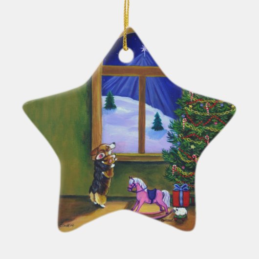 Pembroke Welsh Corgi Star Ornament (Vorne)