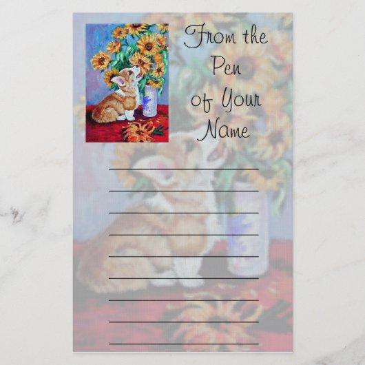 Pembroke Welsh Corgi Stationery Briefpapier (Vorderseite)