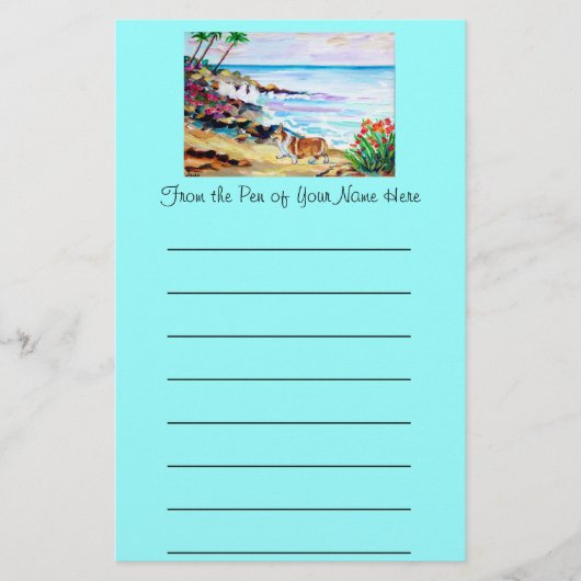 Pembroke Welsh Corgi Stationery Briefpapier (Vorderseite)