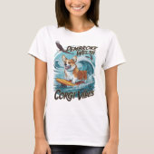 Pembroke Welsh Corgi Surfer Tackles Epic Wave T-Shirt (Vorderseite)