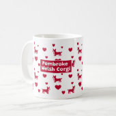 Pembroke Welsh Corgi Tasse mit rotem Herzen (Vorderseite Links)