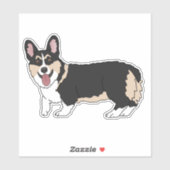 Pembroke Welsh Corgi Tri Colored Aufkleber (Blatt)