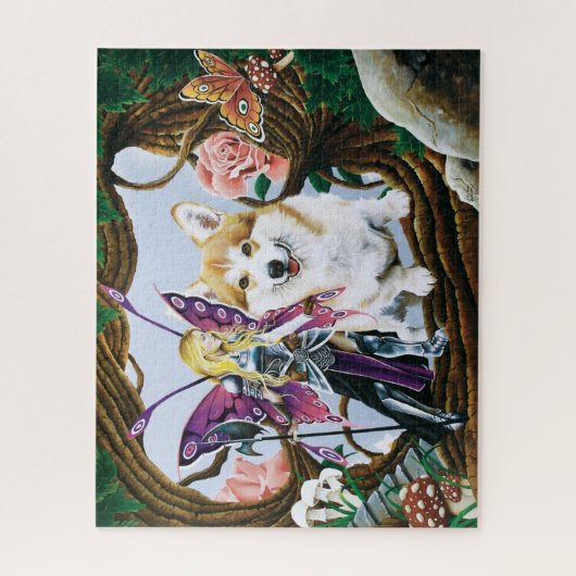 Pembroke Welsh Corgi und Fairy Puzzle (Vertikal)