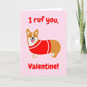 Pembroke Welsh Corgi Valentine Card Feiertagskarte