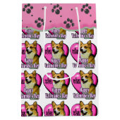 Pembroke Welsh Corgi Valentine's Day Mittlere Geschenktüte (Rückseite)