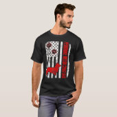 Pembroke Welsh Corgi Vater American Flag T-Shirt (Vorne ganz)