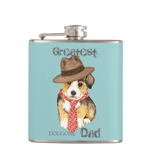 Pembroke Welsh Corgi Vater Flachmann (Vorderseite)