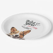 Pembroke Welsh Corgi Wedding Danke Pappteller (Schrägansicht)