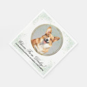 Pembroke Welsh Corgi Wedding Napkin mit Foto Serviette (Ecke)