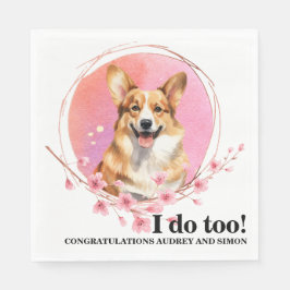 Pembroke Welsh Corgi Wedding Napkin mit Foto Serviette