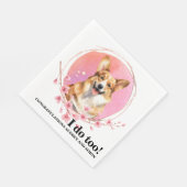 Pembroke Welsh Corgi Wedding Napkin mit Foto Serviette (Ecke)