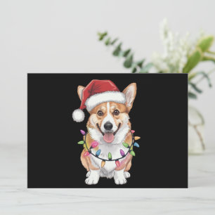 Pembroke Welsh Corgi Weihnachtsbaum Lichter Feiertagskarte