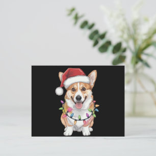 Pembroke Welsh Corgi Weihnachtsbaum Lichter Feiertagspostkarte