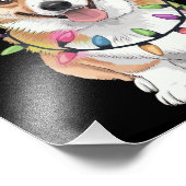 Pembroke Welsh Corgi Weihnachtsbaum Lichter Fotodruck (Ecke)