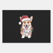 Pembroke Welsh Corgi Weihnachtsbaum Lichter Geschenkpapier Set (Vorderseite)