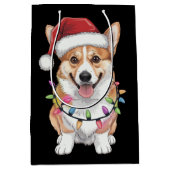 Pembroke Welsh Corgi Weihnachtsbaum Lichter Mittlere Geschenktüte (Vorderseite)