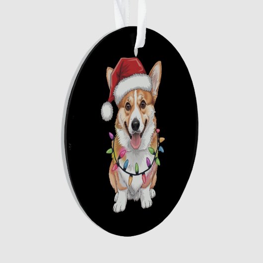 Pembroke Welsh Corgi Weihnachtsbaum Lichter Ornament (Vorderseite)
