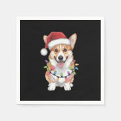 Pembroke Welsh Corgi Weihnachtsbaum Lichter Serviette (Vorderseite)