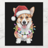 Pembroke Welsh Corgi Weihnachtsbaum Lichter Weinetikett (Einzelnes Label)
