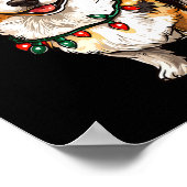 Pembroke Welsh Corgi Weihnachtsbaum Lichter X Poster (Ecke)