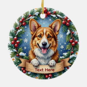 Pembroke Welsh Corgi Weihnachtsbaumschmuck Keramik Ornament