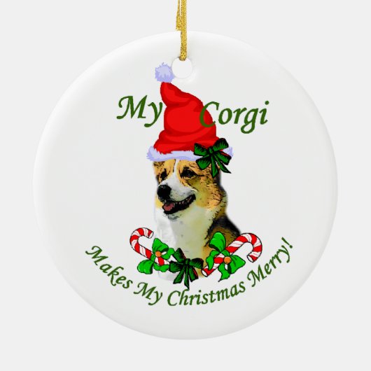 Pembroke Welsh Corgi Weihnachtsdekoration Keramikornament (Hinten)
